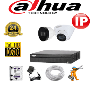 LẮP ĐẶT TRỌN BỘ 2 CAMERA IP DAHUA 2.0MP (DAH-2145146)